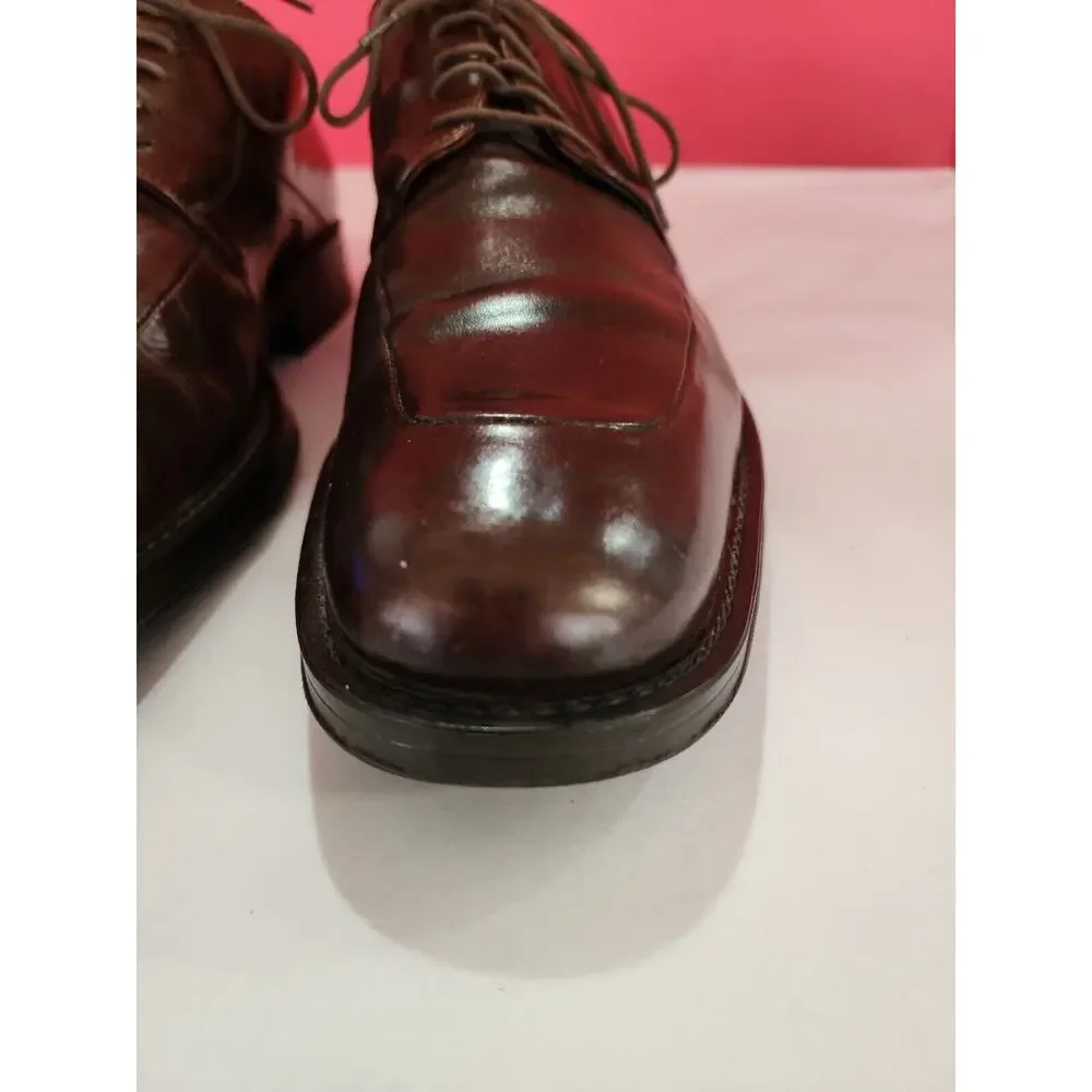 Johnston And Murphy Men's 10 M Handcrafted Italy Leather Oxford brown Shoes